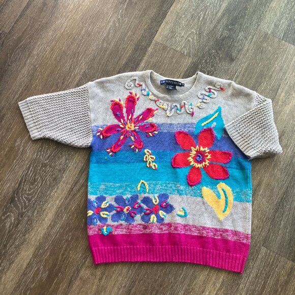 Vintage I.B. Diffusion Floral Knit Sweater - Picture 4 of 8